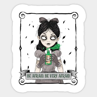 Be afraid, be very afraid gothic girl Sticker